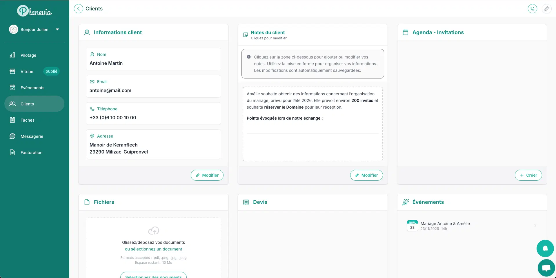 Planevio Dashboard Preview